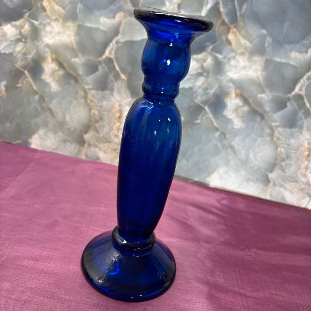 VTG Cobalt Blue Candle Holder/ Bud Vase